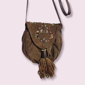 Vintage Brizzolaxi Suede Dual Interior Flap Bag 8L x 8H